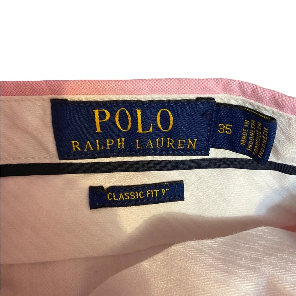 Polo Ralph Lauren Chino Shorts Men 35 Classic Fit Pink Flat Front Casual Preppy